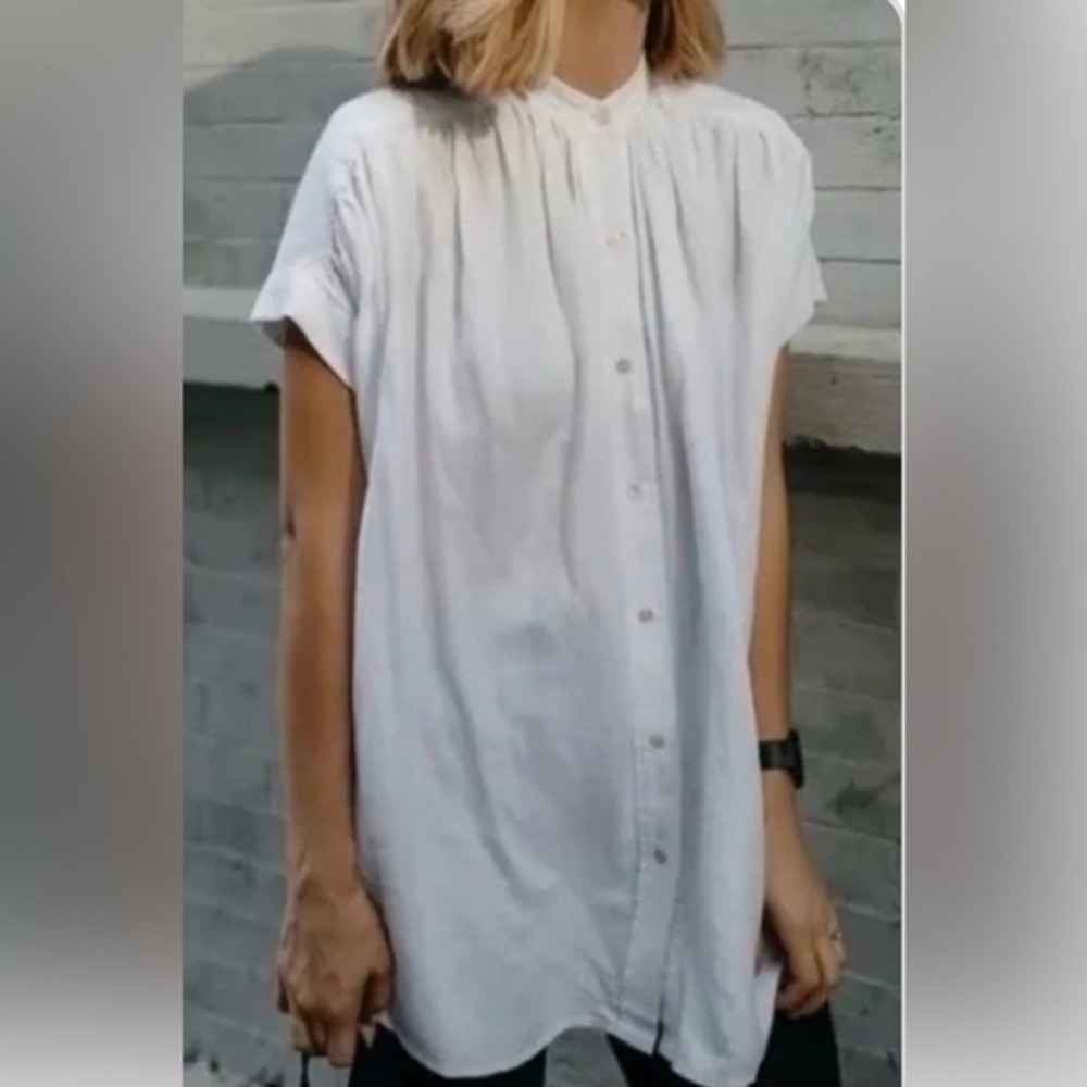 WILFRED | “Bertillon” oversized viscose blend Short Sleeve Button-Up Blouse XXS